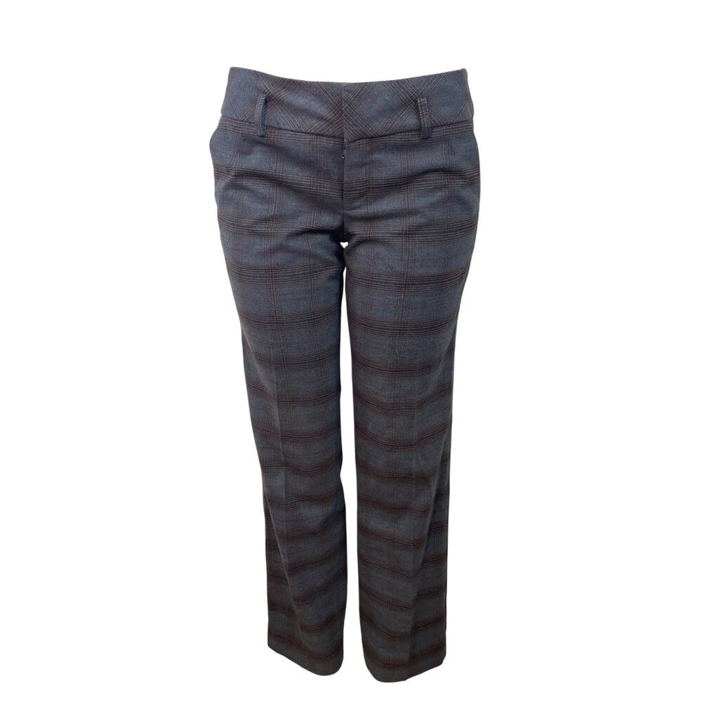 Womens Gray Plaid Straight-Leg Dress Pants By Mexx Size 10